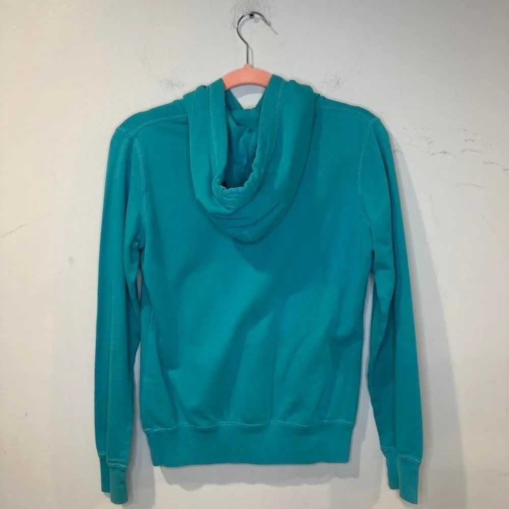 Vintage 2014‎ Nike Blue Tag Teal Pullover Hoodie White Embroidered Swoosh SMALL